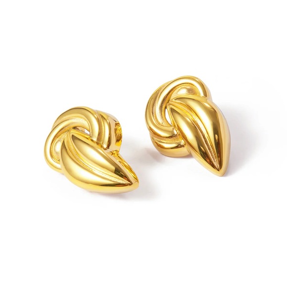 18K Gold Plated Statement Earrings*Genevieve Earrings*Old Money Earrings - Picture 2 of 8